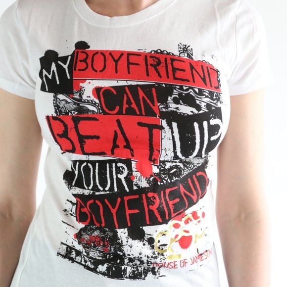 Jenna Jameson Tops - My boyfriend can beat up your boyfriend HOJ tee